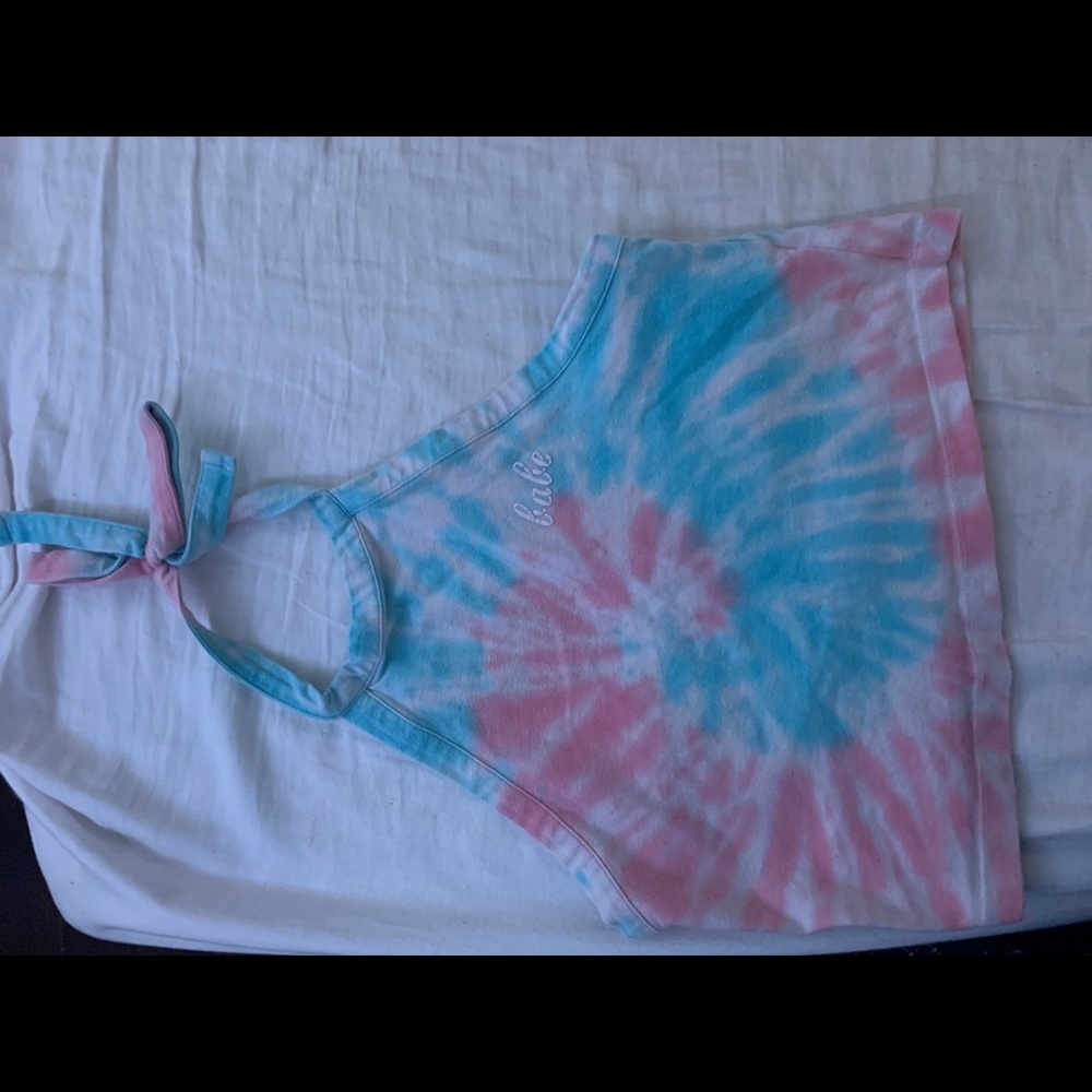 Tie dye cropped halter top